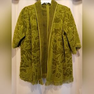 Vintage Martex Handmade Green Towel Jacket/Cover Up Sz L To XL